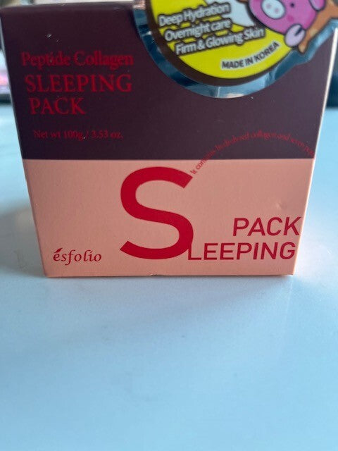 Esfolio Peptide Collagen Sleeping Pack Facial Cream Fine Lines 3.35oz Exp 10/26