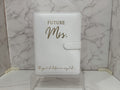 Wedding Planner Book and Organizer for The Bride White Faux Leather, Gold Foil
