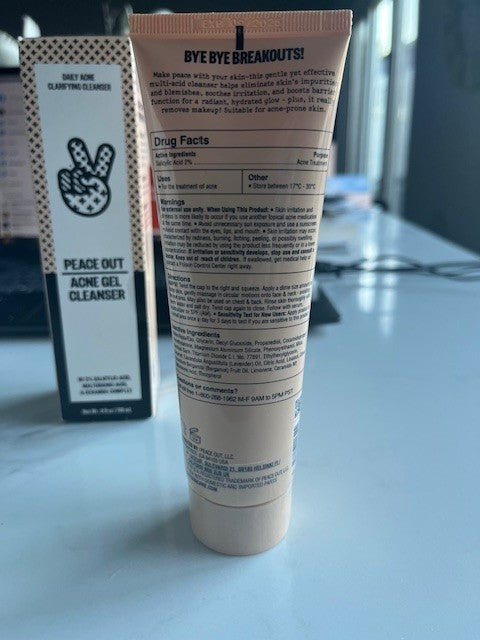 PEACE OUT ACNE GEL CLEANSER NEW DAILY ACNE CLARIFYING 4 FL OZ EXP 09/2025 NIB