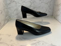 I Heart Comfort Lilly Size 8 1/2 M Black Slip On Faux Leather 2" Heels Casual