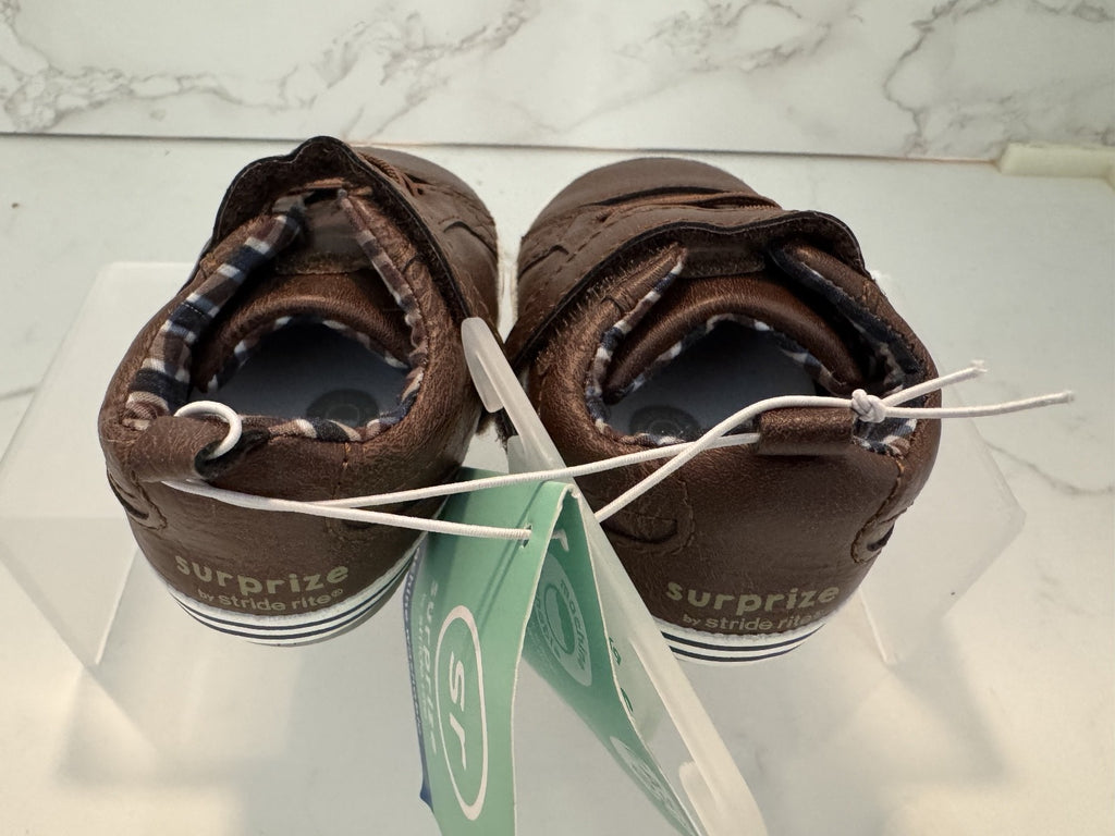 Surprize Stride Rite Stage 1 Shoe Size 12-18 Months Brown Soft Flexible NWT