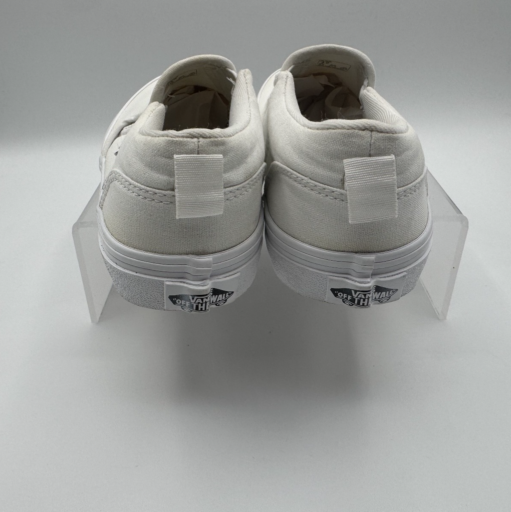 Vans Classic Slip-On True White Canvas Unisex Kids Youth Shoes Size 4