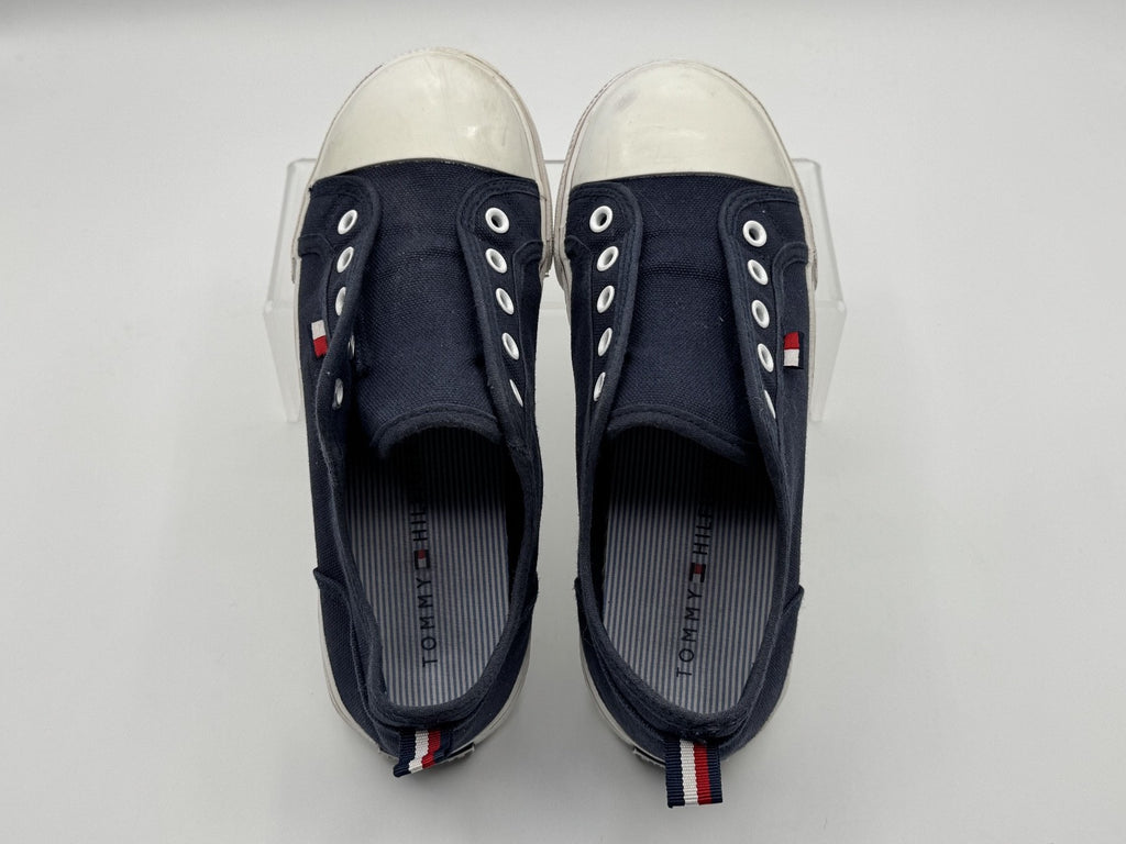 Tommy Hilfiger Boys Kids Laceless Slip on Sneakers Shoes Navy Blue Size 3, Pre