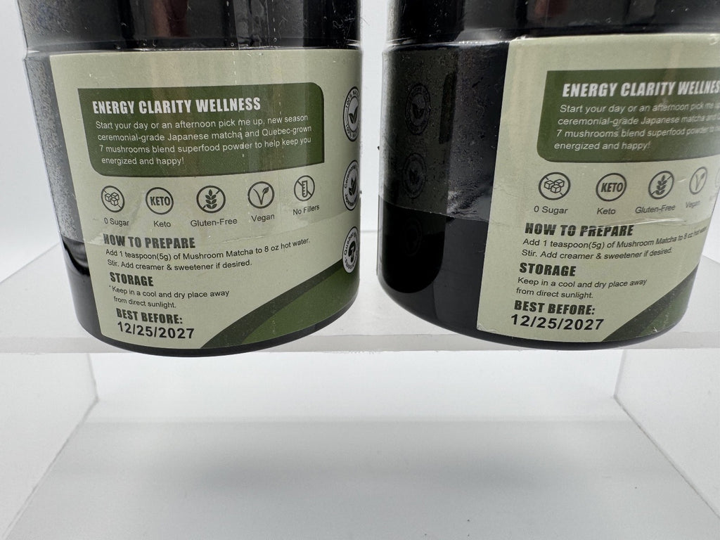 2 pk Grelim Mushroom Matcha Infused W/7 Superfood Mushrooms MCT Oil Coconut Milk