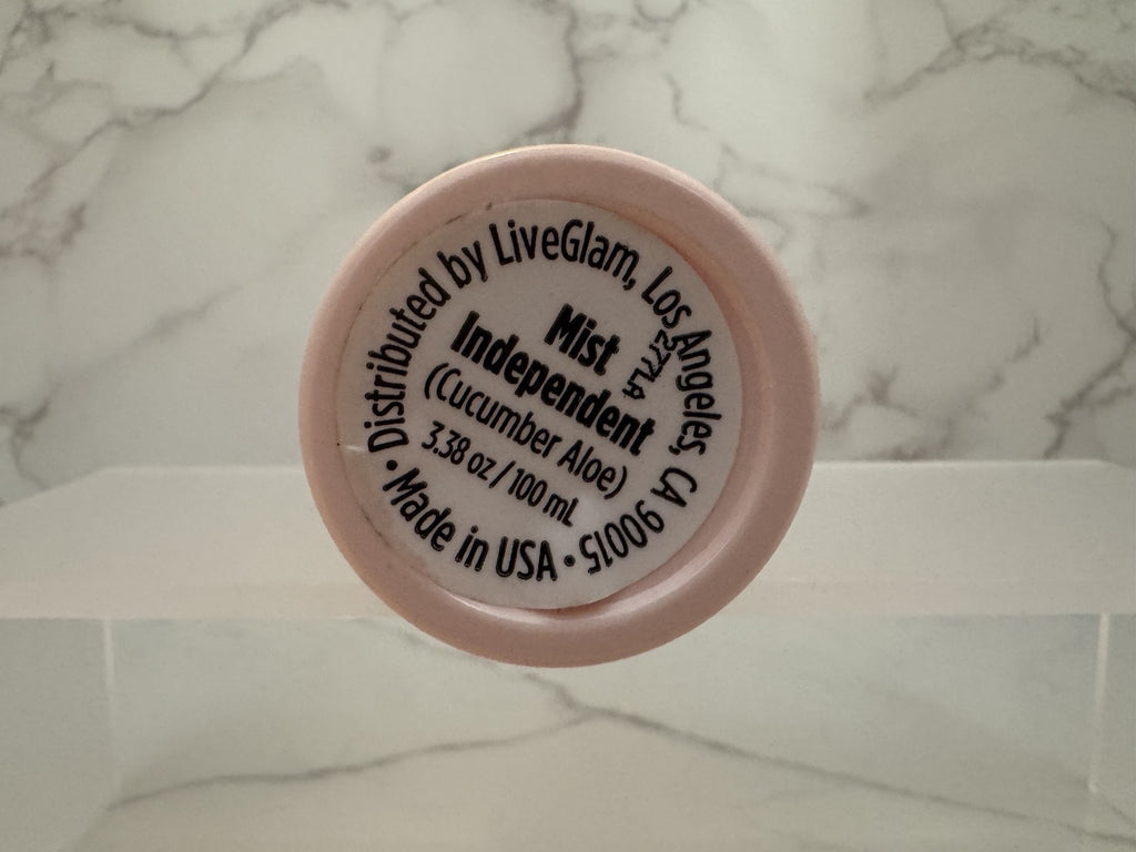 Live Glam Mist Independent Hydrating Spray 3.38 Oz. Face Glow, NWOB, No Cap