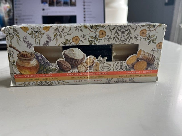 Well Body Co. Orange Blossom, Coconut Vanilla,Honey Almond Bar Soap Trio 5oz ea.