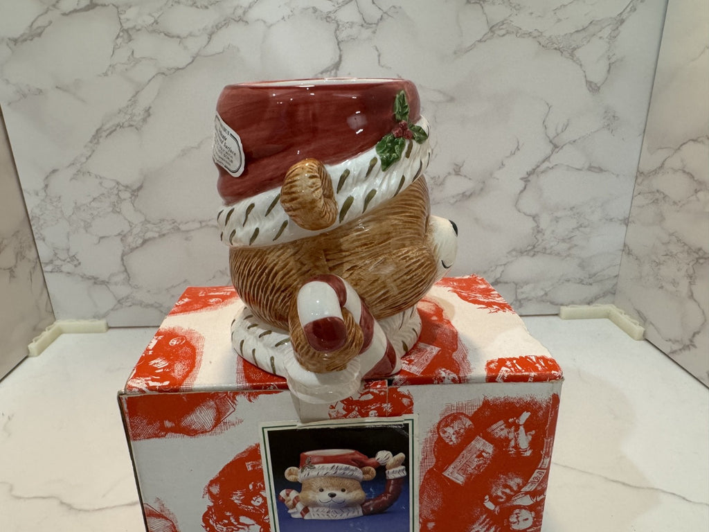Vintage 1994 Omnibus Christmas Teddy Bear Mug Large, Gift for Christmas NIB
