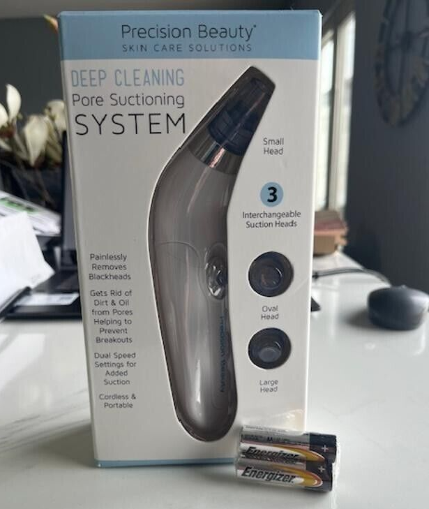 PRECISION BEAUTY Deep Cleansing Pore BLACKHEAD Suctioning System 3HEAD w/Battery