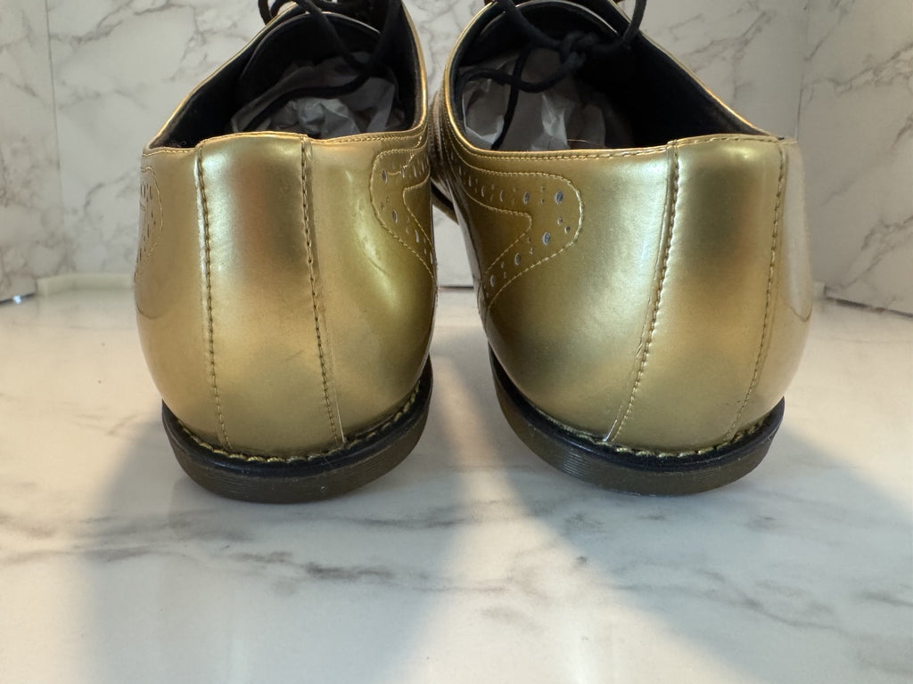 Doc Martens Gastby Polina Wingtip Oxfords Air Cushion Gold & Platinum Size 11