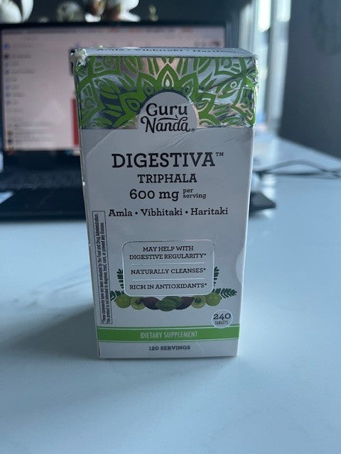 Guru Nanda Digestiva Triphala 240 Tabs 600mg Helps Digestive Antioxidants SEALED