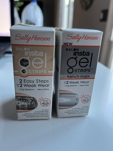 Sally Hansen Salon Insta Gel Strips Gel Manicure Starter Kit w/2 Gel Strips NIB