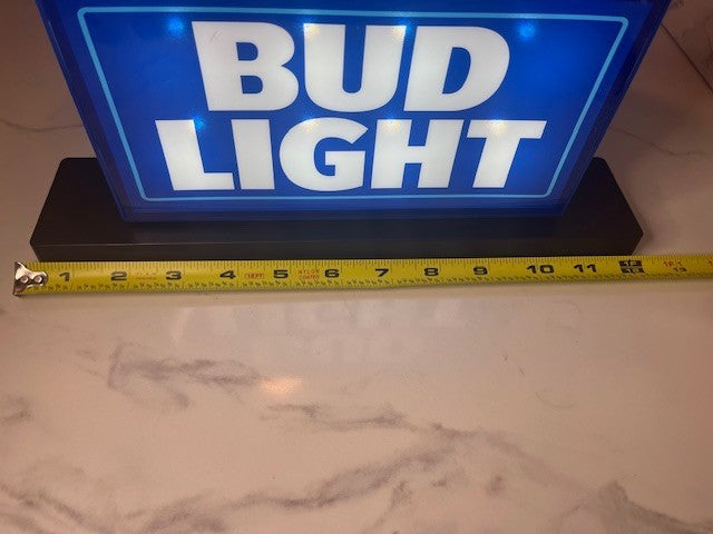 Bud Light LED Lightbox 12" x 2.5"Micro USB Power Man Cave Game Room Bar Gift NIB