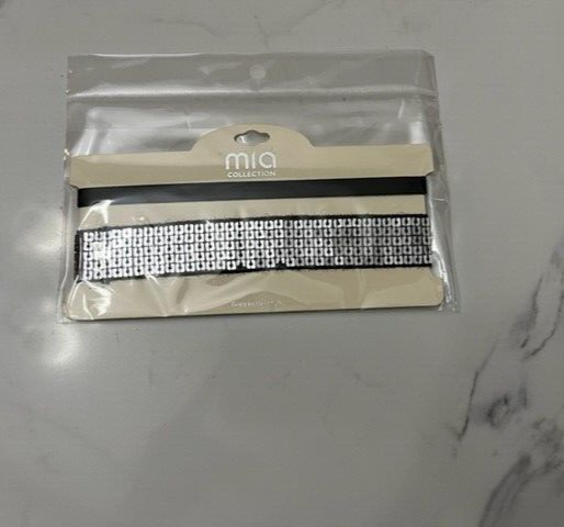 Mia Collection Fashion Jewelry Black Lace Sequins Cord Choker Necklace 2 Pack