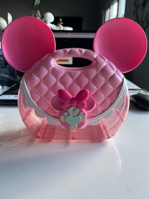 Disney Minnie Mouse With Minnie Ears Girls Plastic Toy Pretend Purse PRE-OWNED
