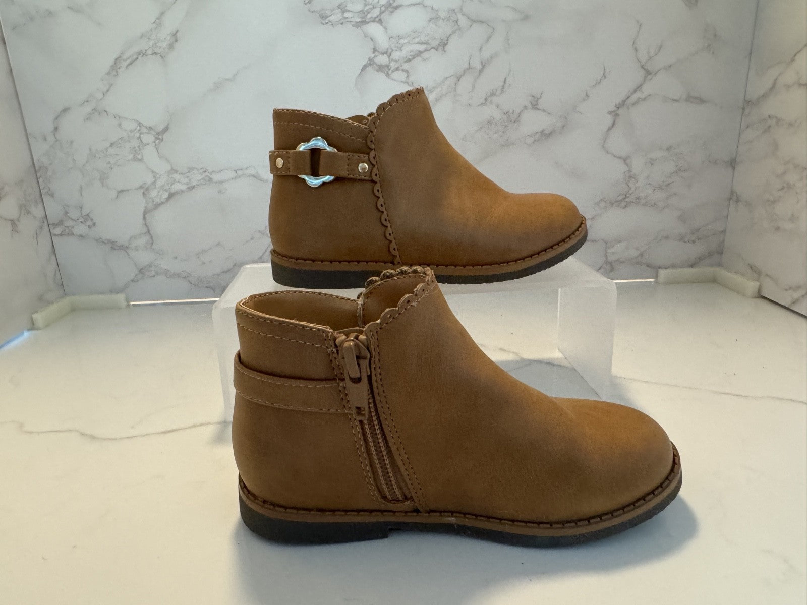 Gymboree Girls Booties Ankle Zip-Up Boots w/ Buckle Size 6 Pre-owned, Excellent
