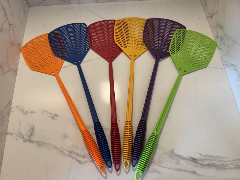 6 Pack Fly Swatter Carsum Colorful, Indoor & Outdoor NIB Free Shipping