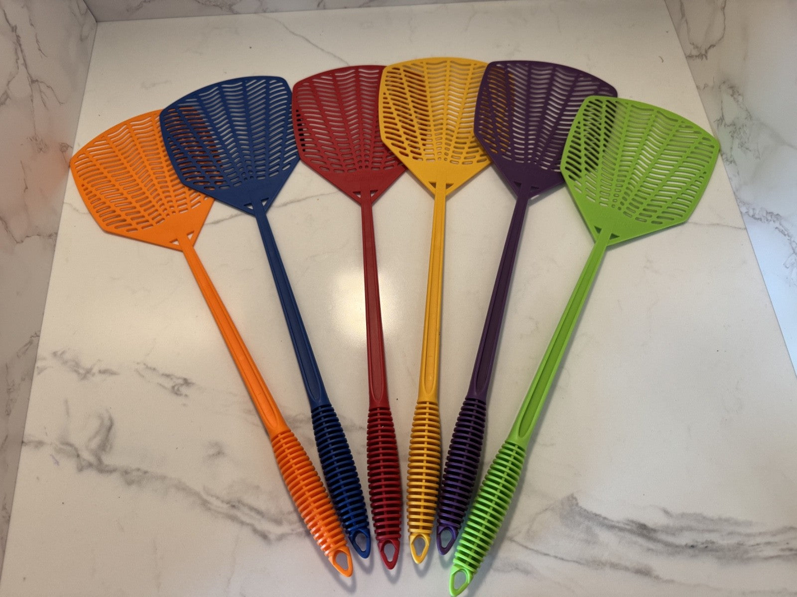 6 Pack Fly Swatter Carsum Colorful, Indoor & Outdoor NIB Free Shipping