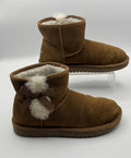 Koolaburra by UGG Brown Suede Ankl Bowtie Bootie Fur Lined Size 6