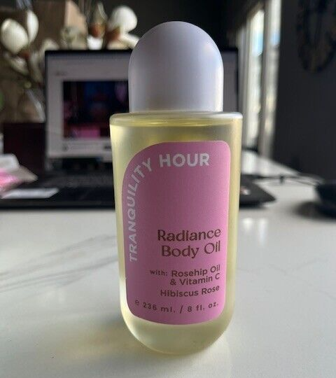 Tranquility Hour w/ Rosehip Oil & Vit C Radiance Body Oil, Hibiscus Rose 8 oz