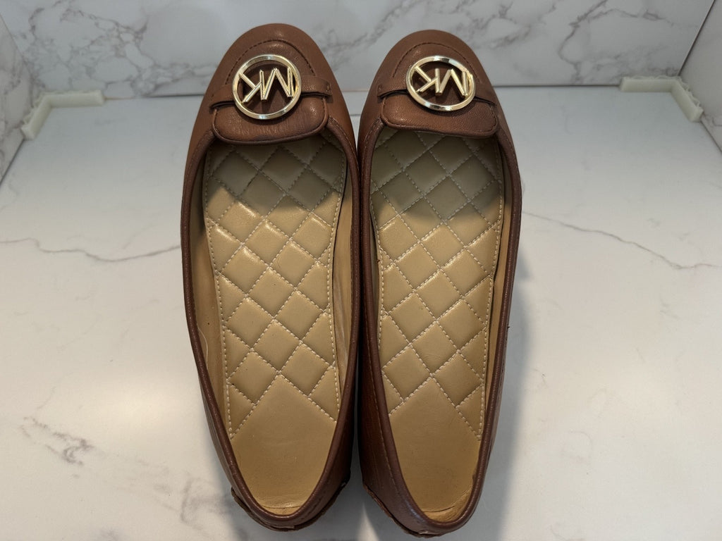 MICHAEL KORS Lillie Moccasin Luggage Brown Flats Ballet Shoes Women's 9.5
