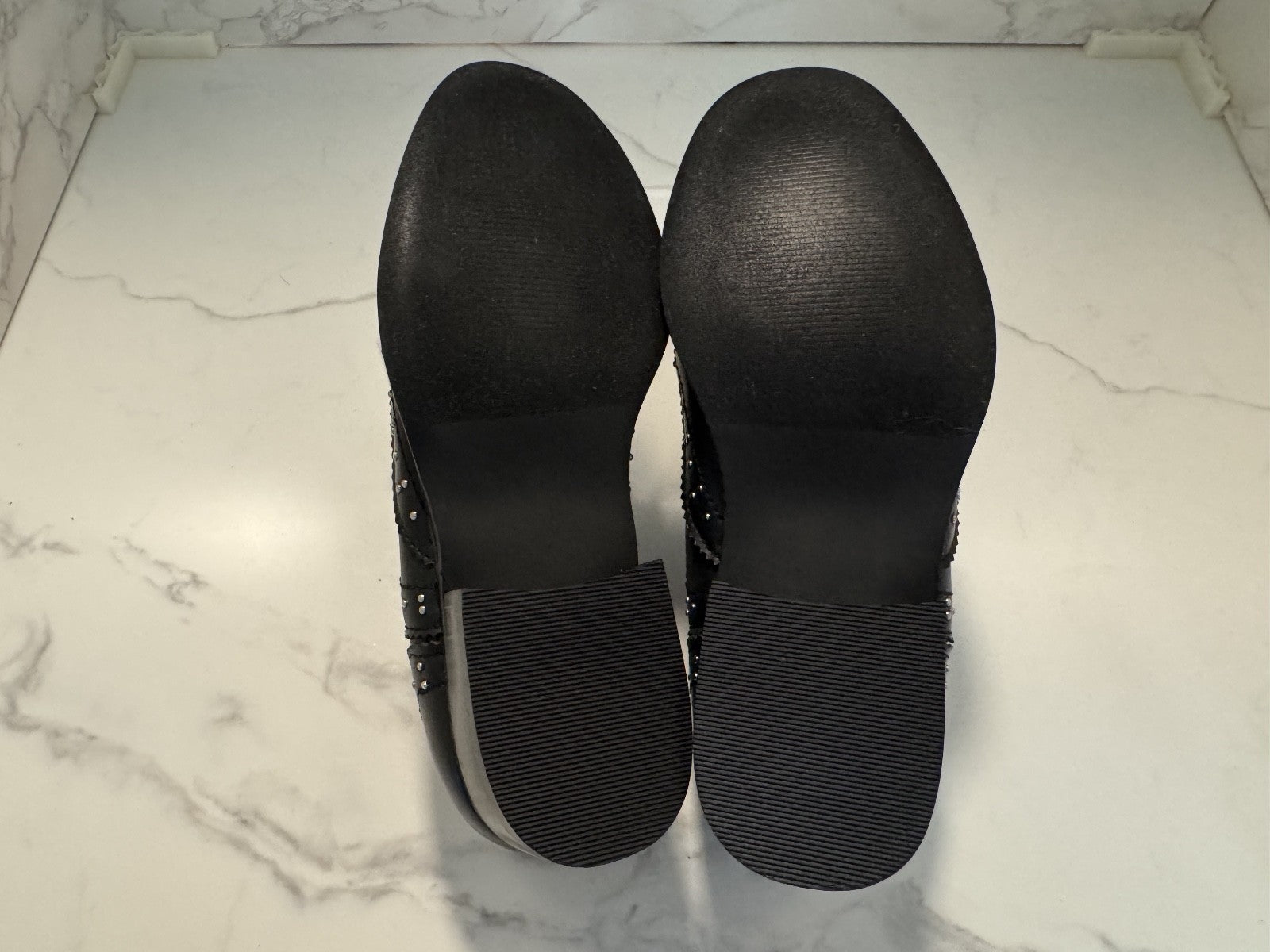 Steve Madden Saxon Black Studded Oxford Shoes 90's, Sz 8.5,Pre-owned, Excellent