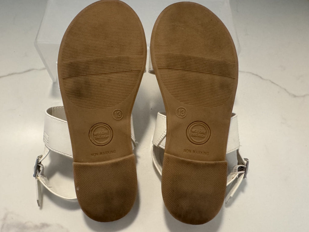 Wonder Nation White Wonder Nation Two-Strap Sandal Size 13 Girls, Pre-owned