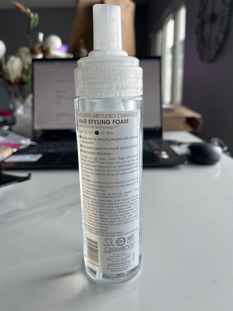 Giovanni Natural Mousse Air-Turbo Charged Hair Styling Foam 7 oz Mousse NO CAP
