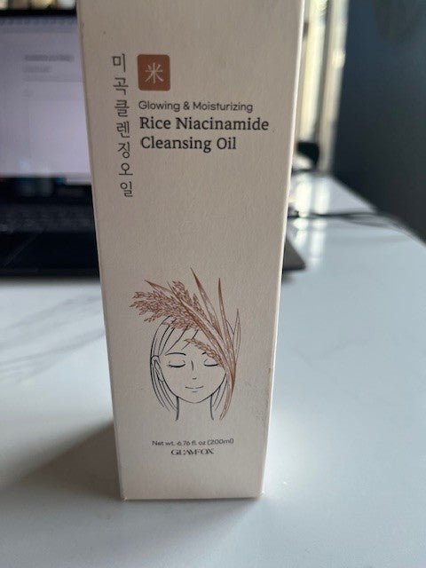 GLAMFOX Rice Niacinamide Cleansing Oil 6.76 oz Glow Moisturizing NIB EXP 04/27