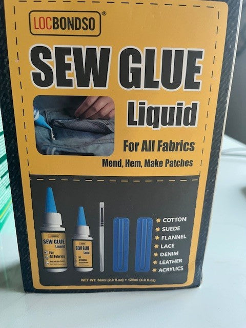 LOCBONDSO Fabric Glue, Liquid Stitch Fabric Sew Glue for Clothing Adhesive NIB