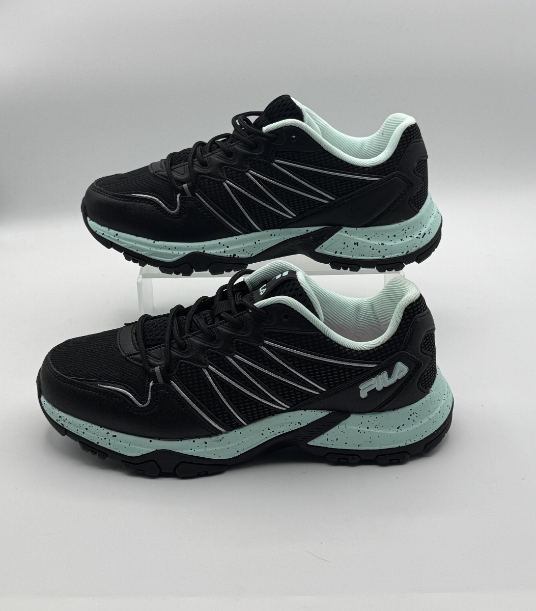 Fila Quadrix Women's Trail Running Hiking Shoes, Sz 8.5 Black/Teal/Pink,Pre-own