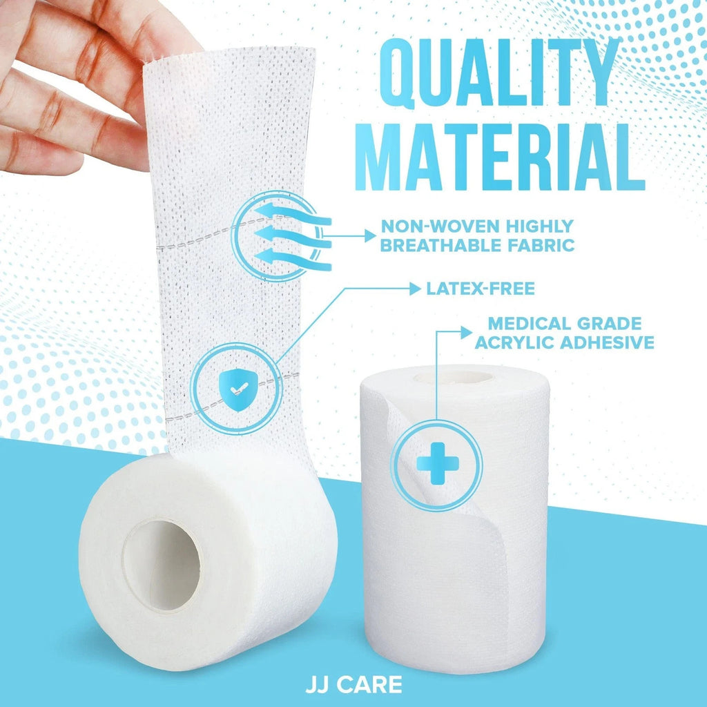 3 pk.- JJ CARE Soft Surgical Tape 4 x 10 Yards Soft Cloth Medical Latex Free NEW