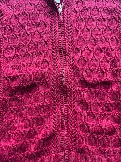 Charter Club Size L Front Zip up Cable Knit Sweater Pre-owned, Excellent Conditi
