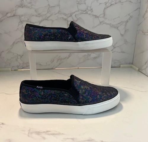 Keds Women's Double Decker Slip-on Sequin Sneak Dream Foam Foot Bed Size 7, NWOB