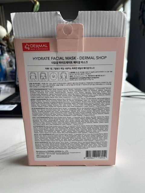 Dermal Shop Korea Collagen Face Mask  7 Days Facial Care 7 Mask Sealed 04/28 NIB