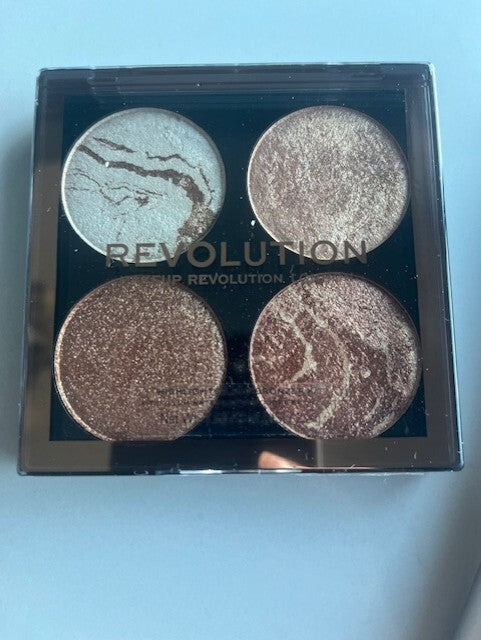 Makeup Revolution London Highlighter Cheek Kit Palette Don't Hold Back W/Brush