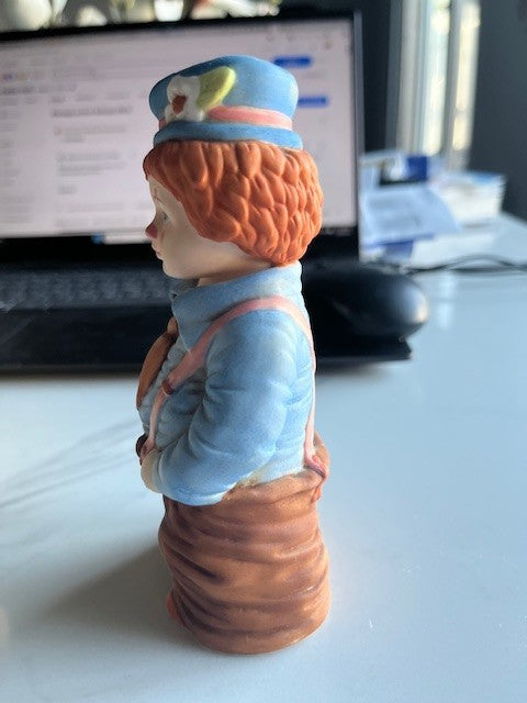 Vintage Ceramic Clown Enesco Imports "SPENDERS" 1986 Collectable 6 in