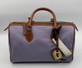 Dooney and Bourke Purple Lavender Classic Satchel, Brown Leather Zipper, NWT