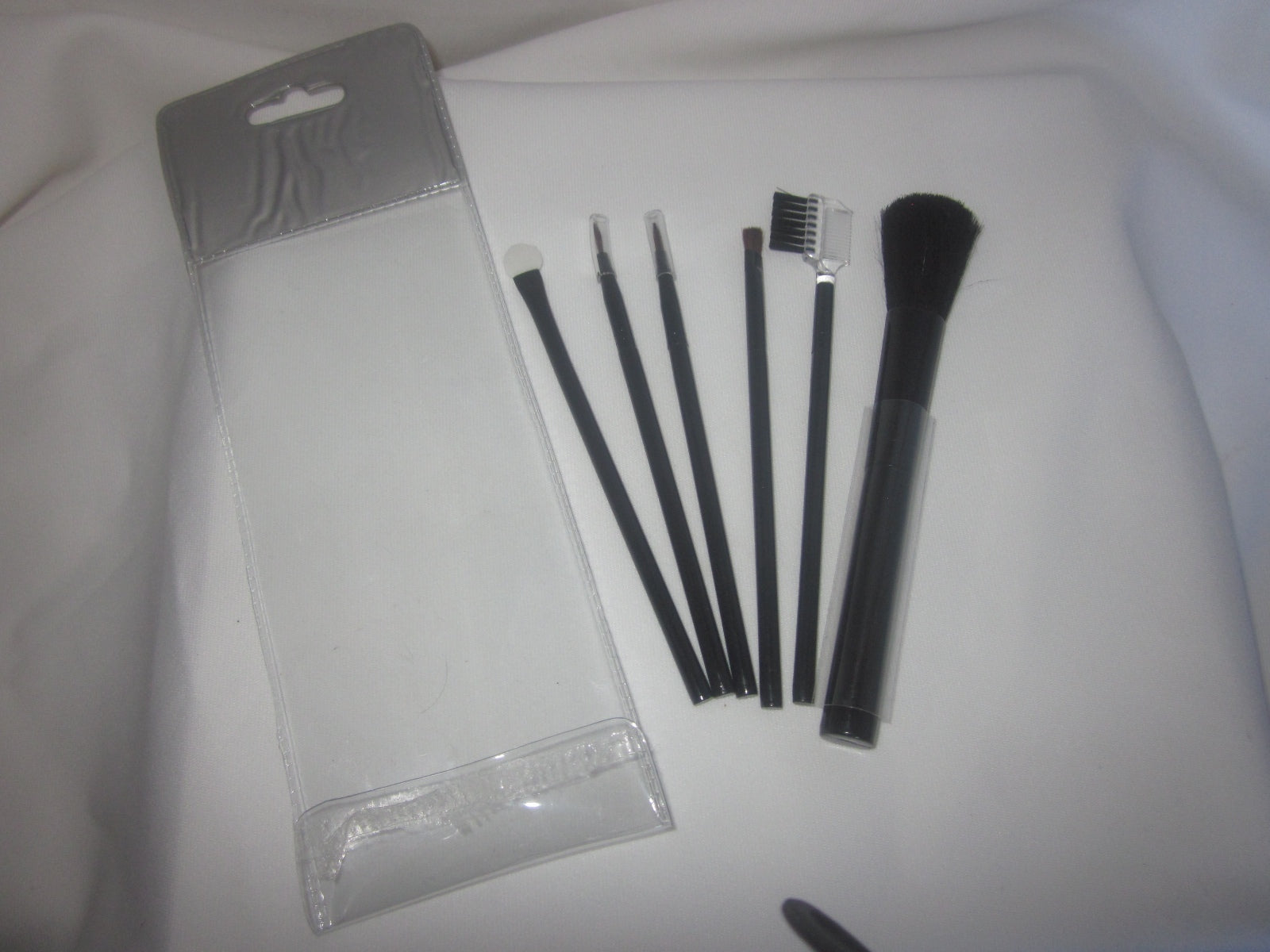 New 6-Piece Makeup/Cosmetics Black Brush Starter Set Travel Brush Pouch,FreeShip