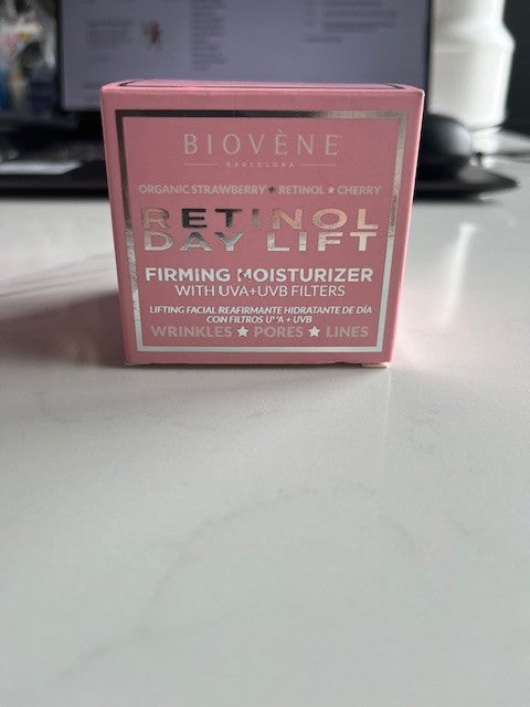 Biovene Retinol DAY Lift Tightening Cream, Organic Strawberry, 1.69 Fl Oz NIB