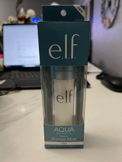 e.l.f. AQUA Beauty Clear Primer Mist Spray NEW 1.01 oz Clear, for Smooth Makeup