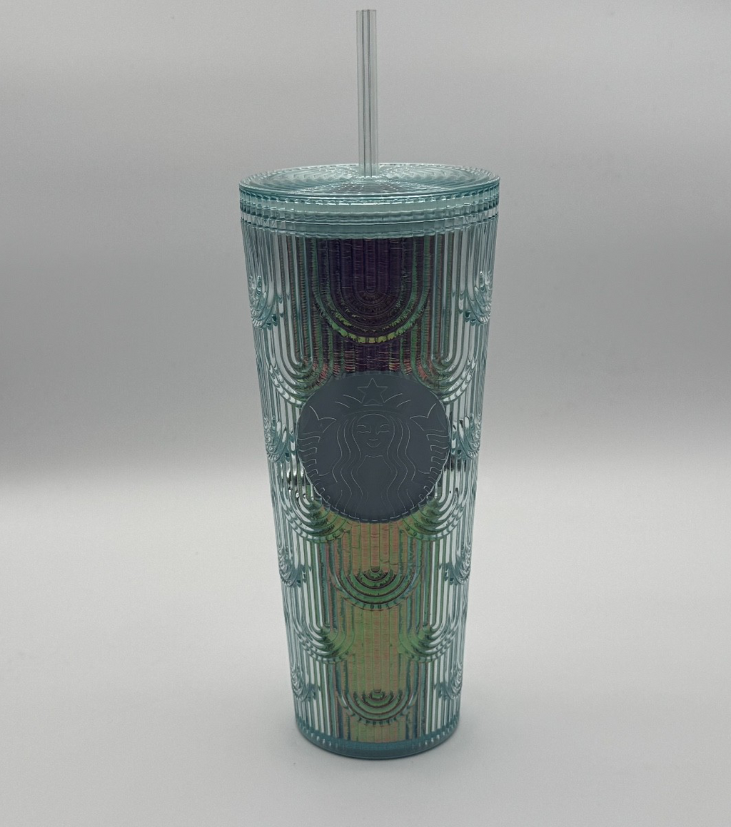Starbucks 2022 Scales Green Iridescent Rainbow 24 oz Venti Tumbler Cup Mermaid