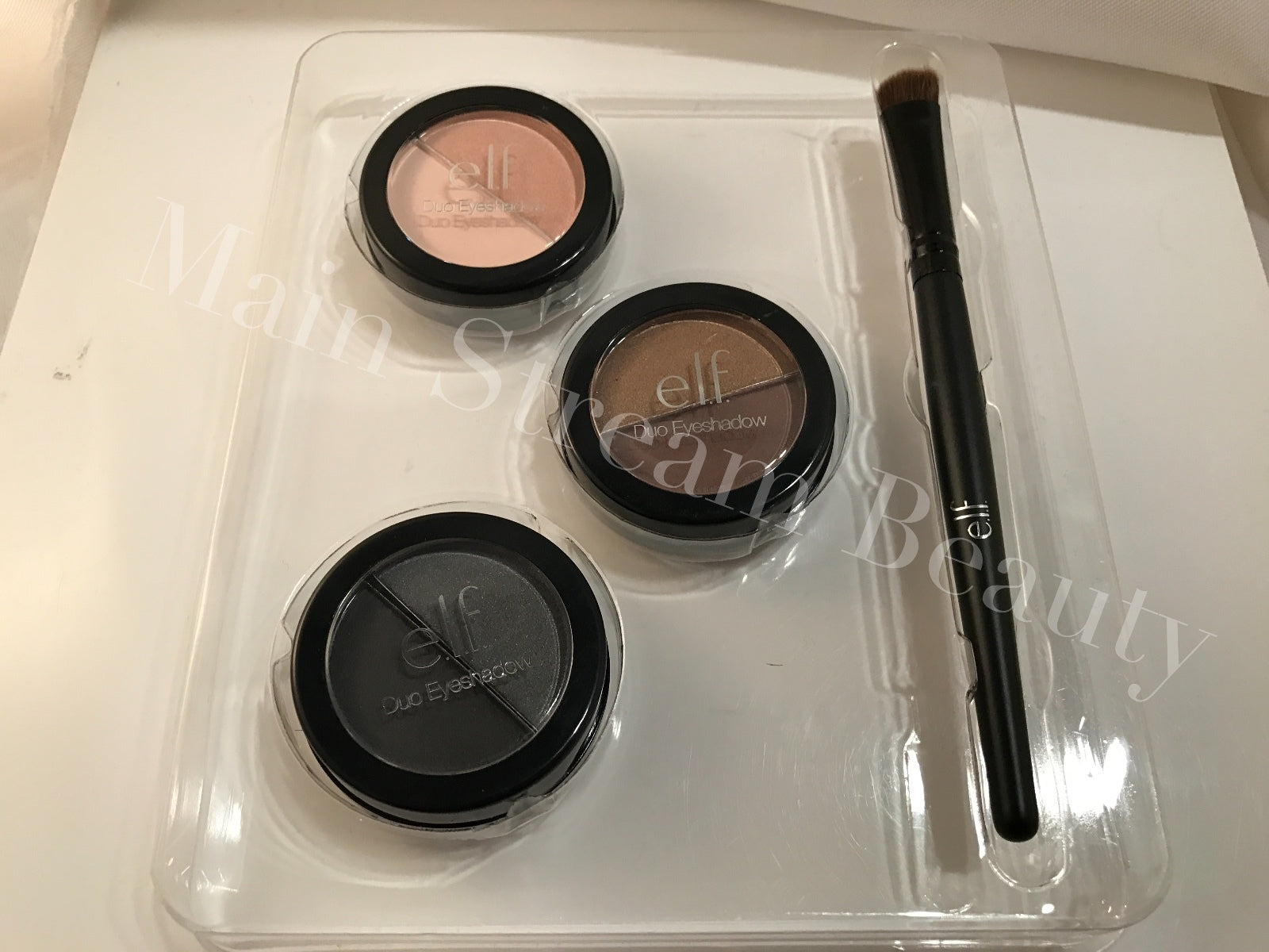E.L.F. Day to Night Smokey Set 3 Eye shadow Duo and Brush elf Eyeshadow set 4pc