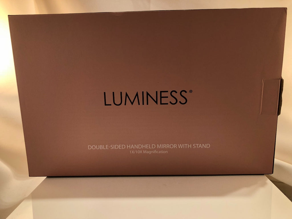 Luminess DUAL SIDED MAGNIFICATION MIRROR Handheld Mirror With Stand New In Box