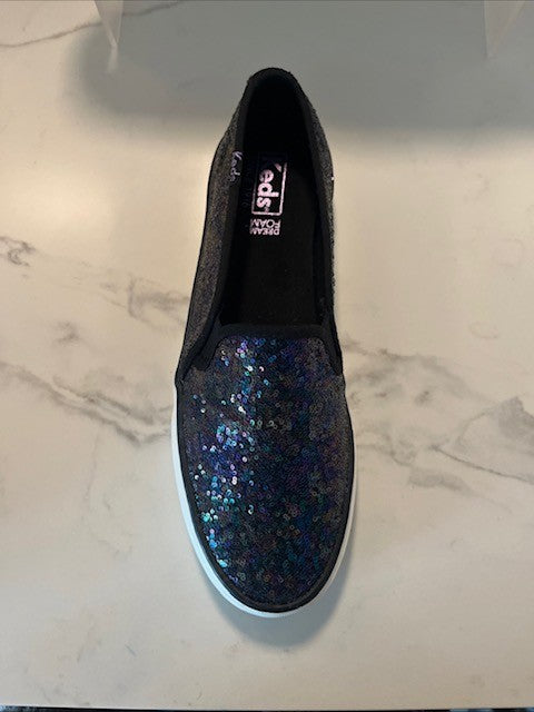 Keds Women's Double Decker Slip-on Sequin Sneak Dream Foam Foot Bed Size 7, NWOB