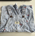 OshKosh B’Gosh Overalls Shortalls Baby/Kid Size 2T Light Blue W/Red Cherries NWT