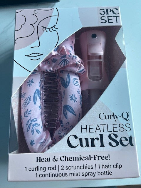 Curly-Q Heatless Curl Set, 5-Piece, Chemical-Free, Protect Hair Add Volume NIB