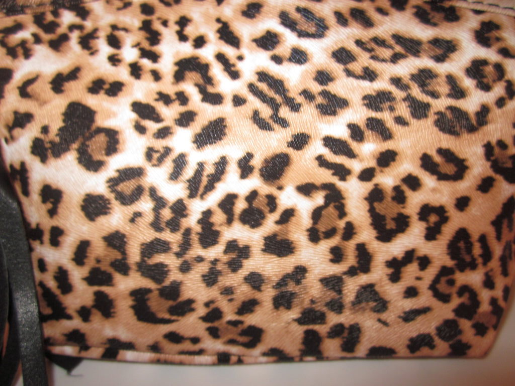 Luminess Air 11x7 Leopard Print Canvas Coated Pouch Makeup Foundation Travel bag