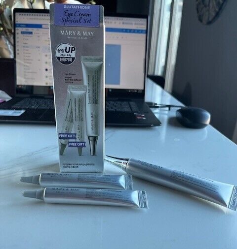 Mary & May Tranexamic, Glutathione 3pc. Eye Cream Special Set (30g/1pc +12g) NIB
