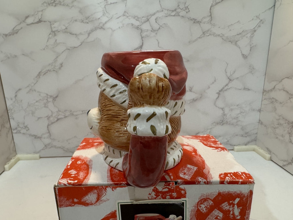 Vintage 1994 Omnibus Christmas Teddy Bear Mug Large, Gift for Christmas NIB