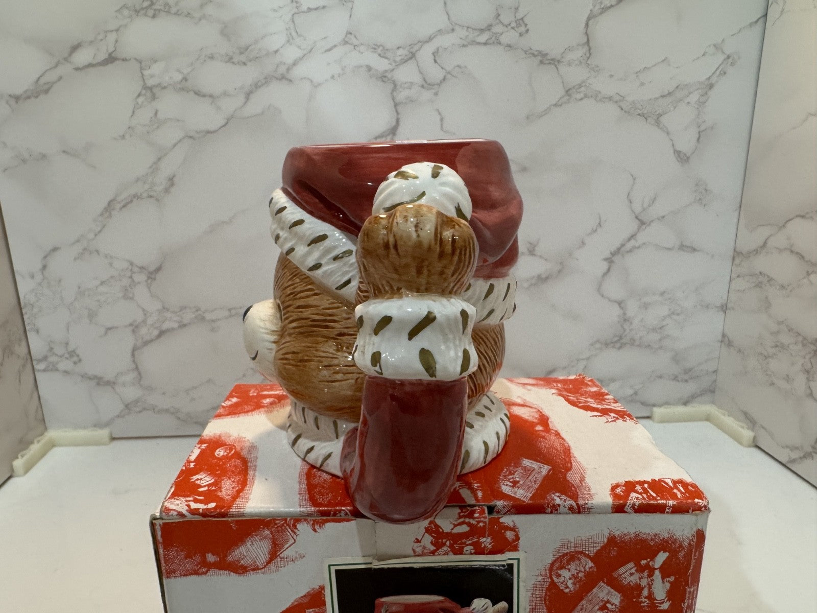 Vintage 1994 Omnibus Christmas Teddy Bear Mug Large, Gift for Christmas NIB